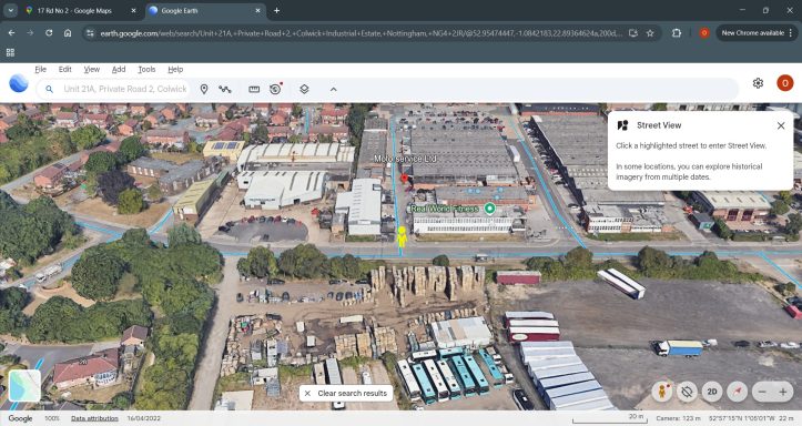 Google Maps Street Overview of Office