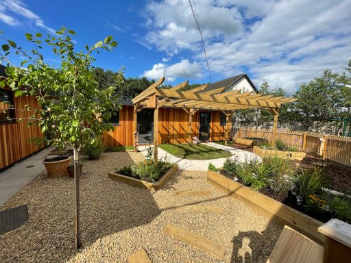 Outdoor Garden with Timber Frame and Complete Ground Renovation